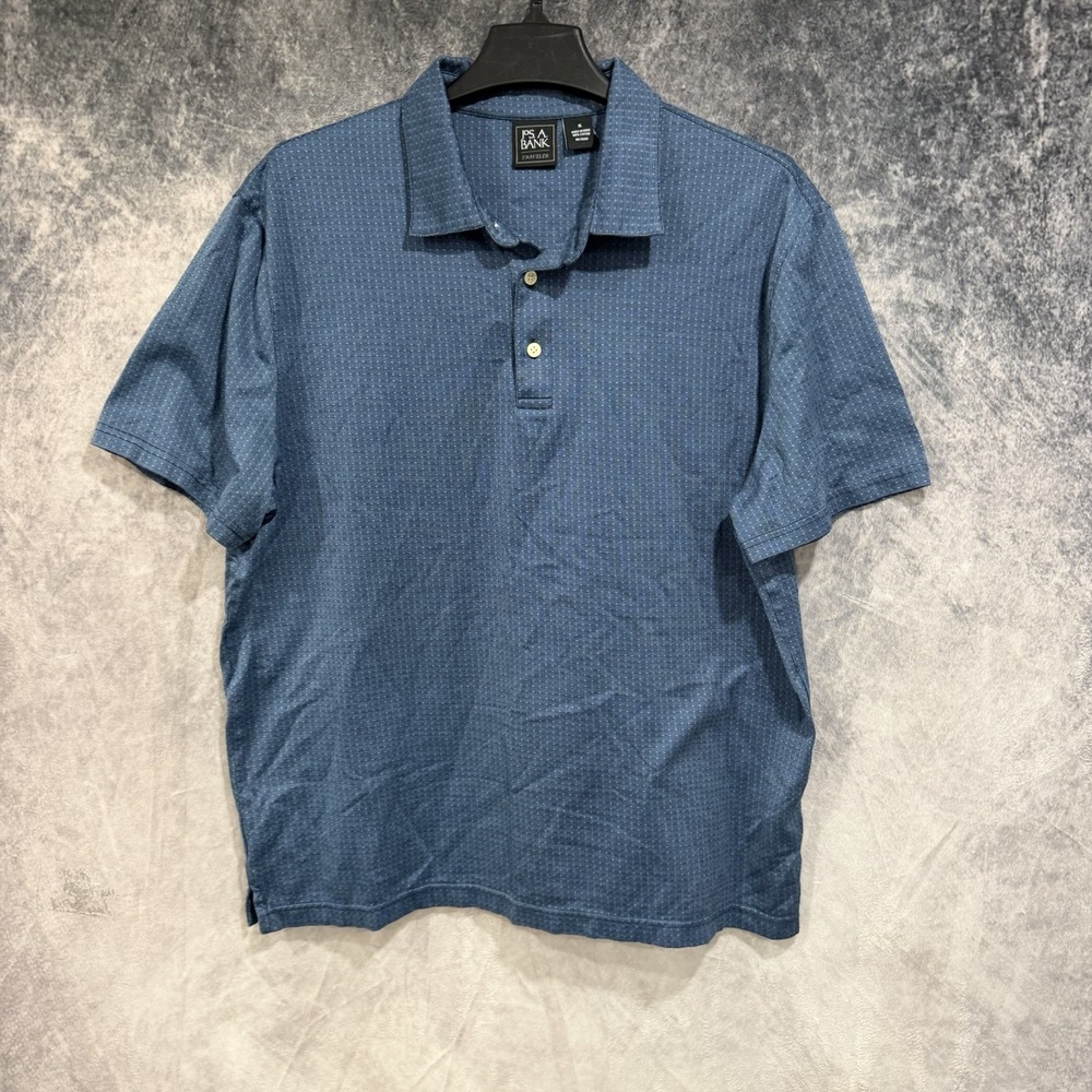 Jos. A. Bank Traveler Men’s XL Blue 100% Cotton Short Sleeve Polo Shirt